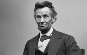 Smiling Abraham Lincoln Gardner 1865